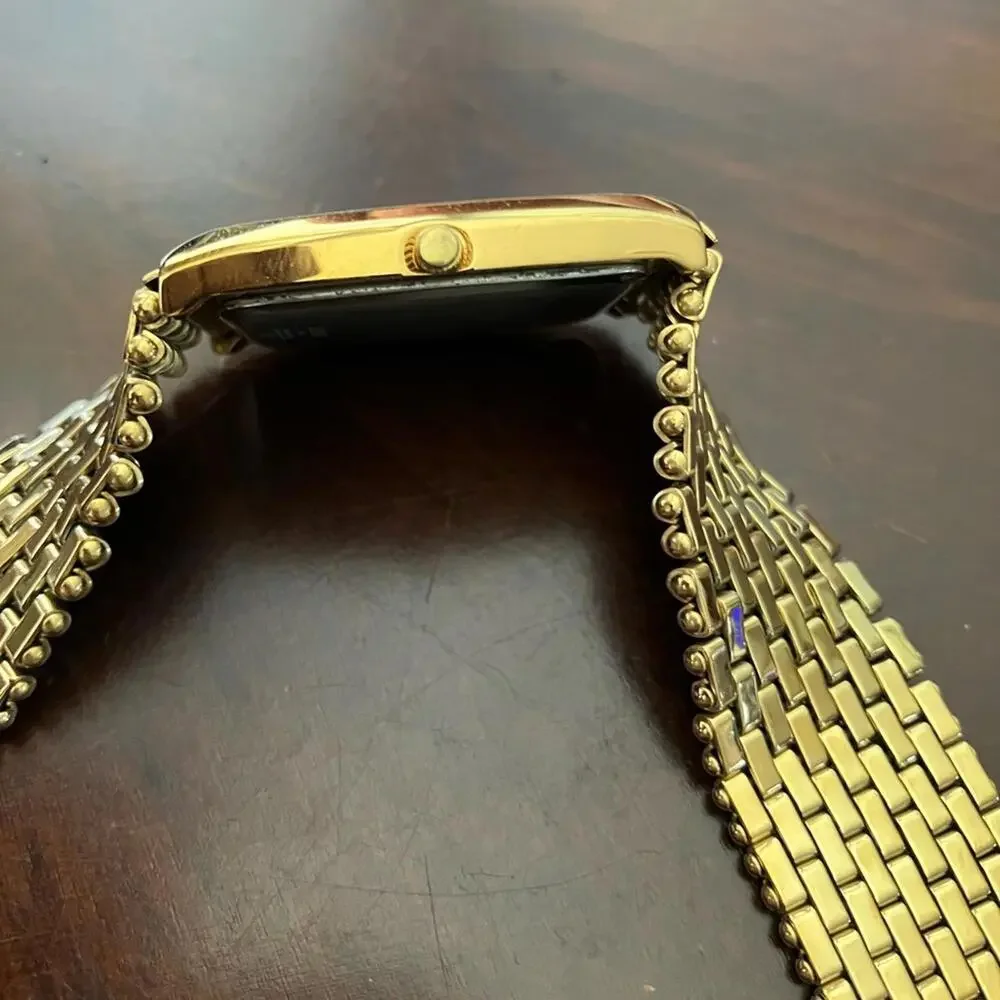 Rare Vintage Seiko Tonneau/Barrel Slim Tank Gold Tone Watch